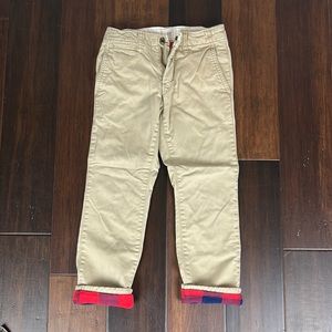 EUC Gap kids flannel lined khaki chinos, boys size 7 slim